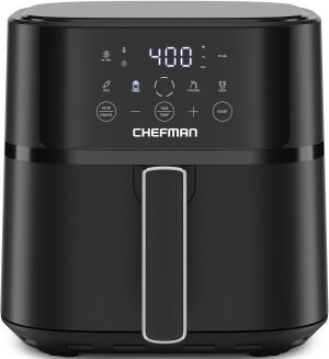 Chefman Air Fryer 6 QT Compact Airfryer for Quick & Easy Meals in Minutes.